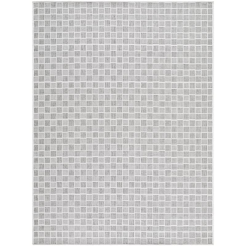 Galey Alix x Livabliss Westport Indoor/Outdoor Area Rug - Grey/Black - 5'3" x 7'