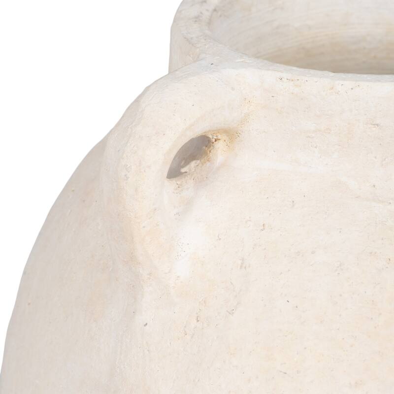 Handcrafted Terracotta Pottery Round Vase Modern Visual Interest