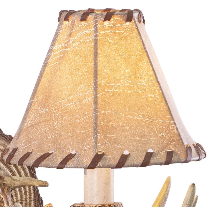 Wall Sconce 1 Light Wood & Faux Leather Accent Lighting - 9