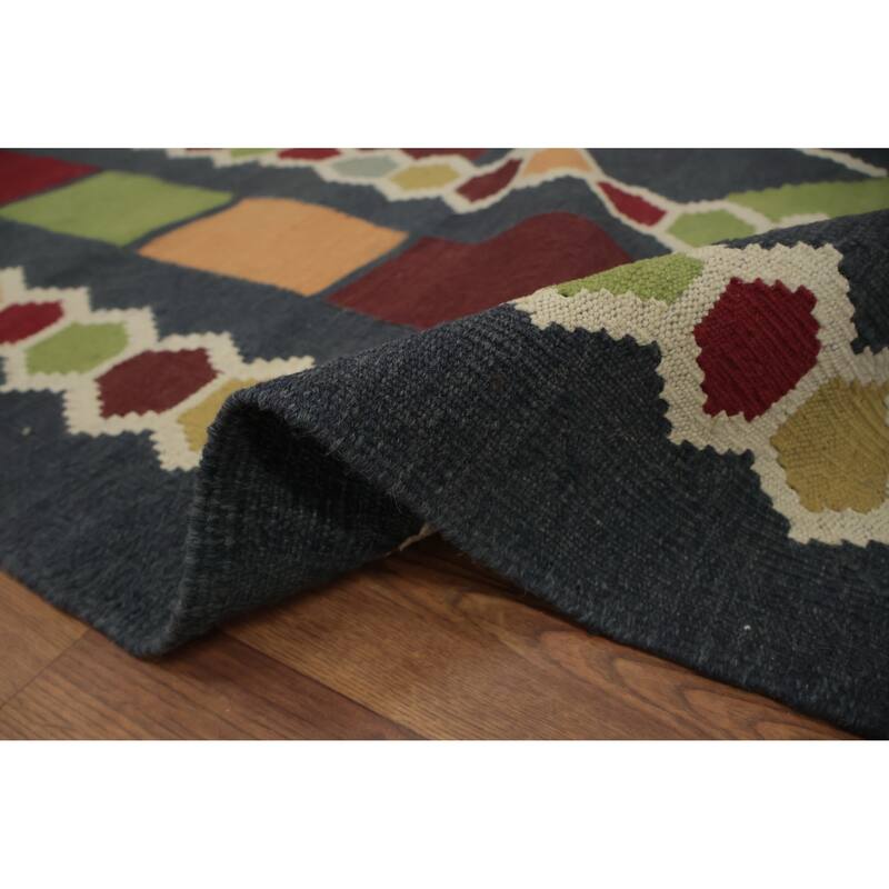 Hand Woven Oriental 100% Wool Carpet Southwestern Tribal Multi-Colored Kilim Area Rug - 13' 3'' X 10' 1''