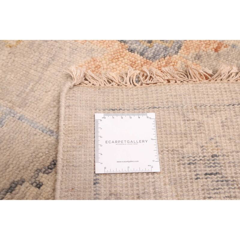 ECARPETGALLERY Hand-knotted Modern Oushak Light Grey Wool Rug - 9'7 x 13'3