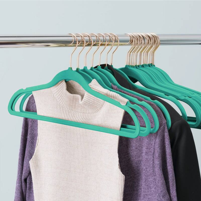 100 Pack Hanger Sets Heavy Duty Velvet Hangers Non Slip &Ultra Thin, Six Colors Option Clothes Hangers
