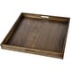 preview thumbnail 62 of 76, KINWELL Square Black Walnut Wood Serving Tray Ottoman Tray with Handles