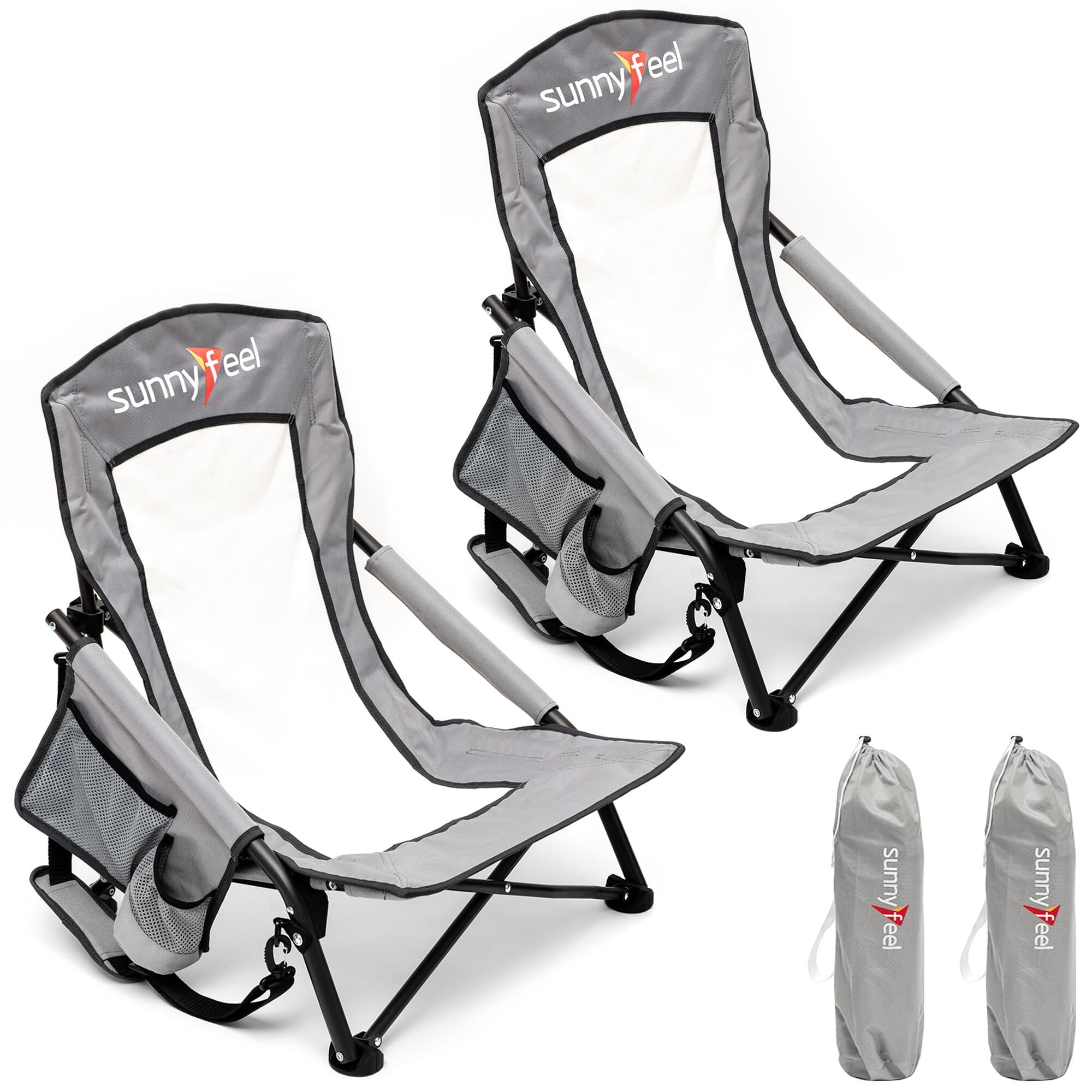 Folding Low Camping Beach Chair 2 Pack,Lightweight Portable Lawn