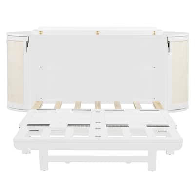 Full Murphy Bed With Hidden Storage & Modern Woven Design