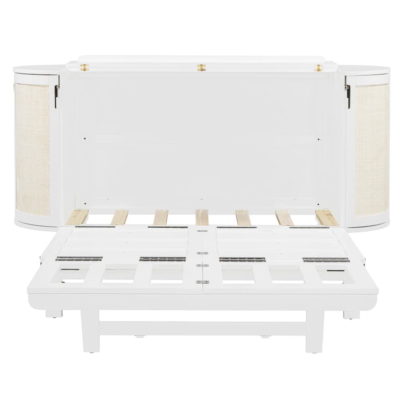 Full Smart Murphy Bed with Storage Cabinet, Space-Saving Design