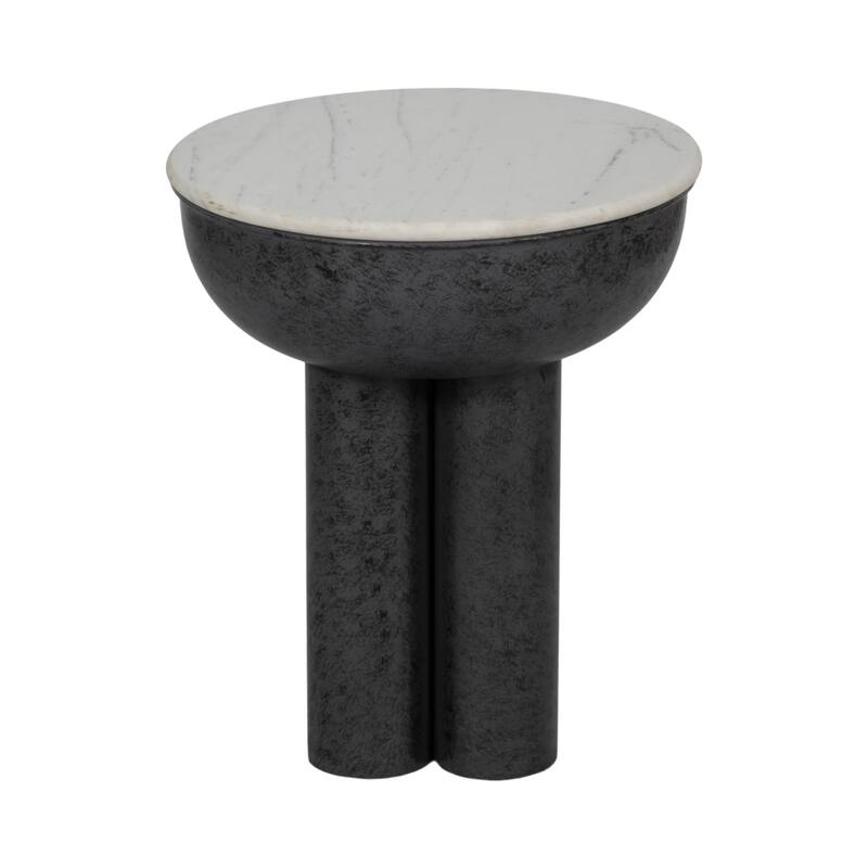 Sagebrook Home Chunky Leg Coffee Table Marble Top, White/Black