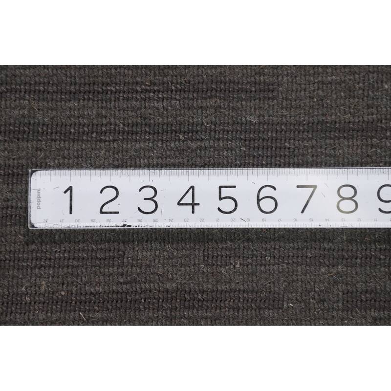 Striped Nepalese Living Room Area Rug Hand-Knotted Wool Carpet - 6'1" x 8'11"