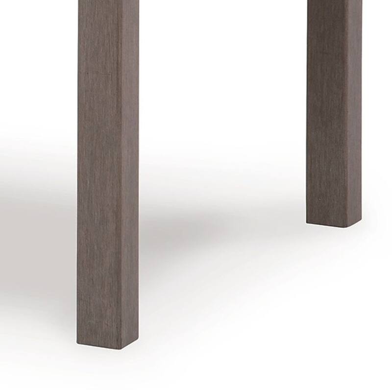 Karo 49 Inch Outdoor Coffee Table, Slatted Top, Modern Style, Taupe Brown