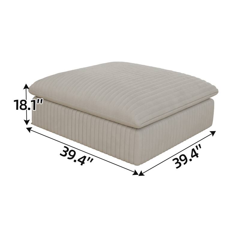 Cloud Sofa,Corduroy Fabric,Deep Seat Couches,Double-layer design,Removable Cushion,No Assembly, DIY Combination