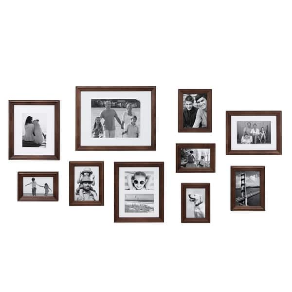 Kate and Laurel Bordeaux 10-piece Wood Gallery Wall Picture Frame Set - Dark Espresso