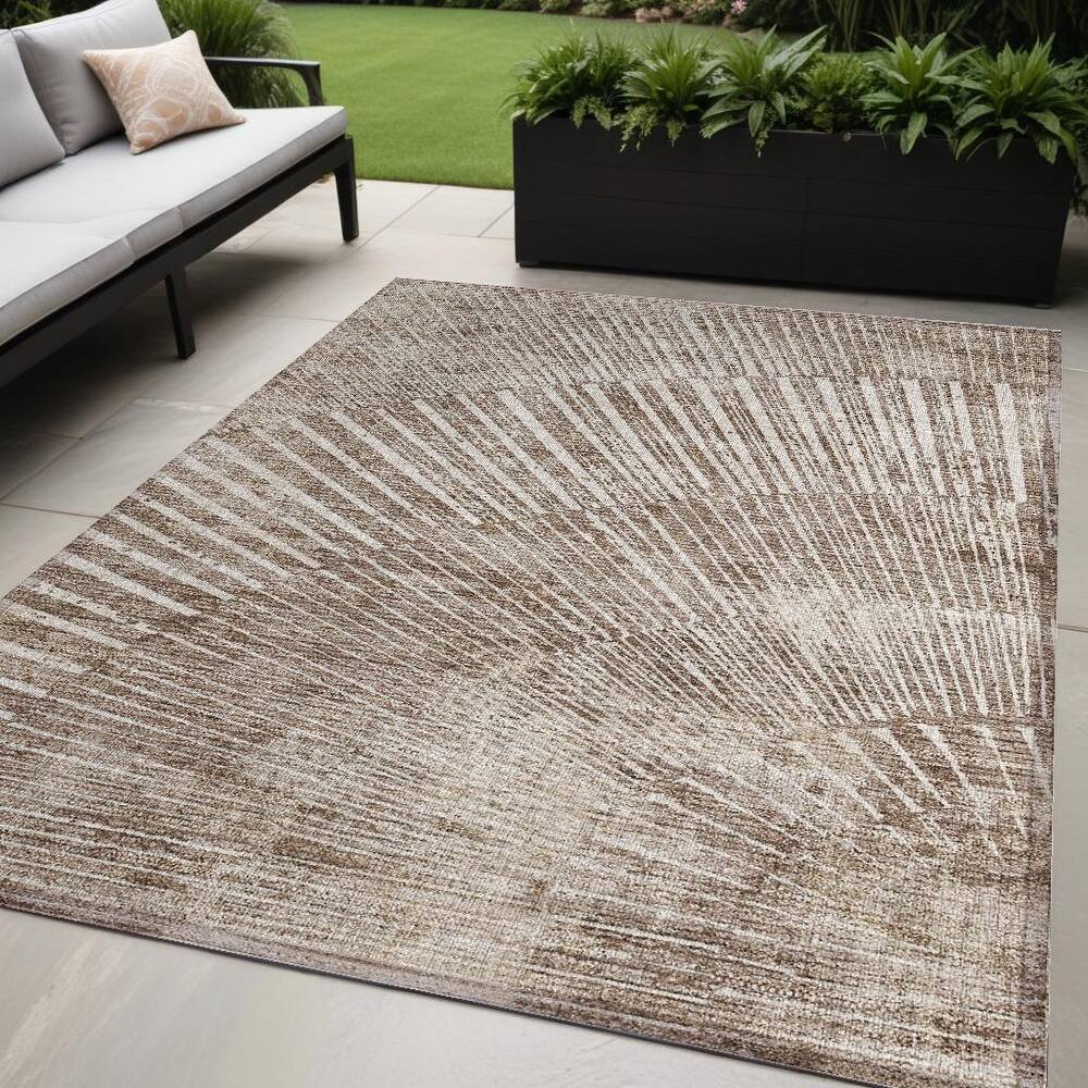 Alnana Contemporary Abstract Weather Resistant Classic Meets Modern Outdoor Rug