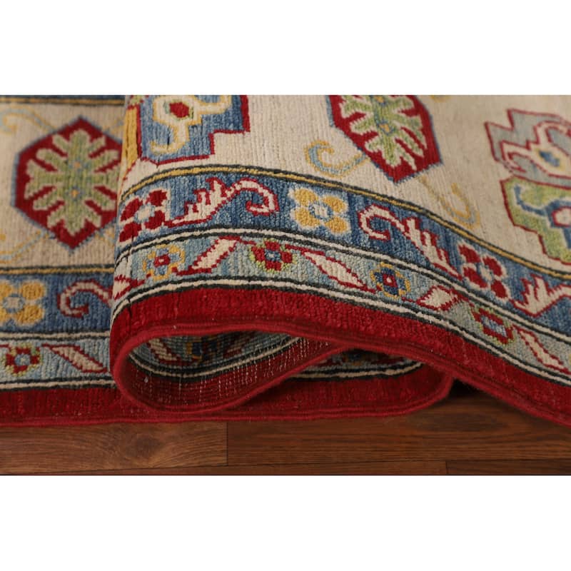 Red Traditional Kazak Oriental Area Rug Hand-Knotted Wool Carpet - 6'7" x 9'8"