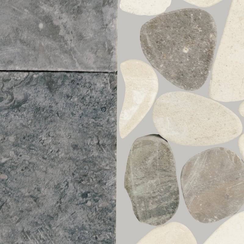 Daltile Pebble Oasis Natural Stone Art Deco Pebble Mosaic 11" x 11" (11 PC per Carton) (10.78 SQFT per Carton)