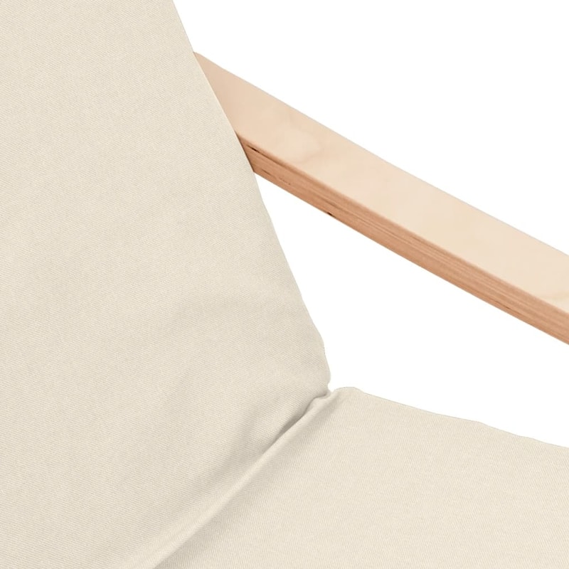 vidaXL Relaxing Chair with Footstool Cream Fabric - 20.1" x 16.1" x 15.7"