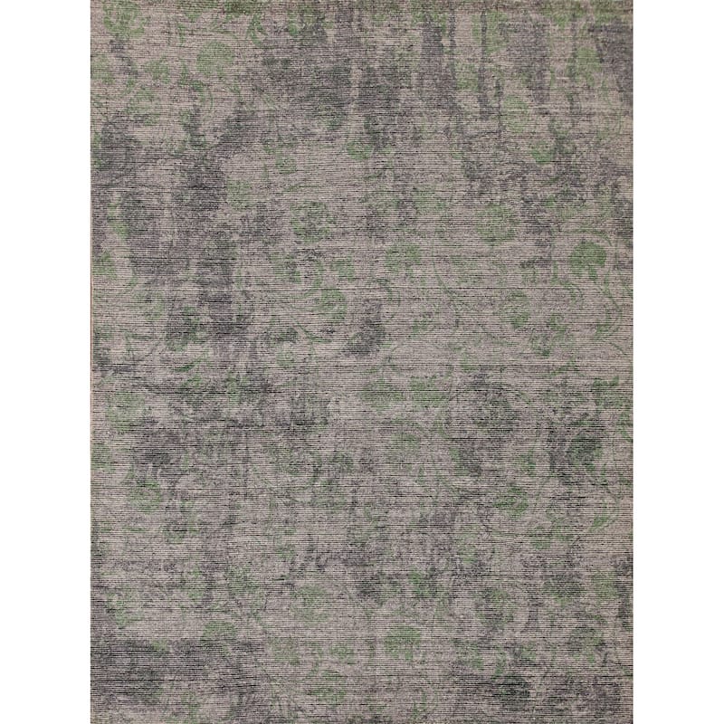 Modern Indian Abstract Rug Handmade Wool Carpet - 8'0"x 9'9"