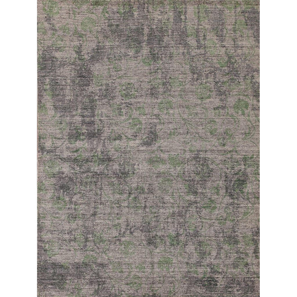 Modern Indian Abstract Rug Handmade Wool Carpet - 8'0"x 9'9"