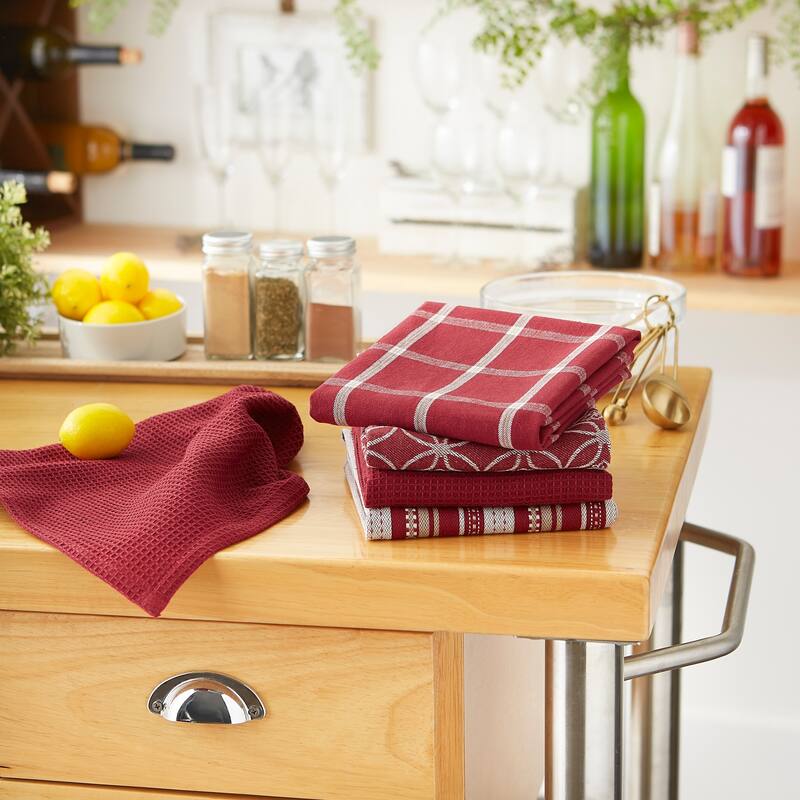 DII Assorted Kitchen Dishtowel & Dishcloths (Set of 5)