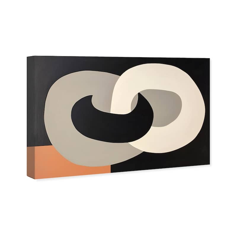 Wynwood Studio Canvas Abstract Link Black and Dark Orange Modern & Contemporary Wall Art Canvas Print