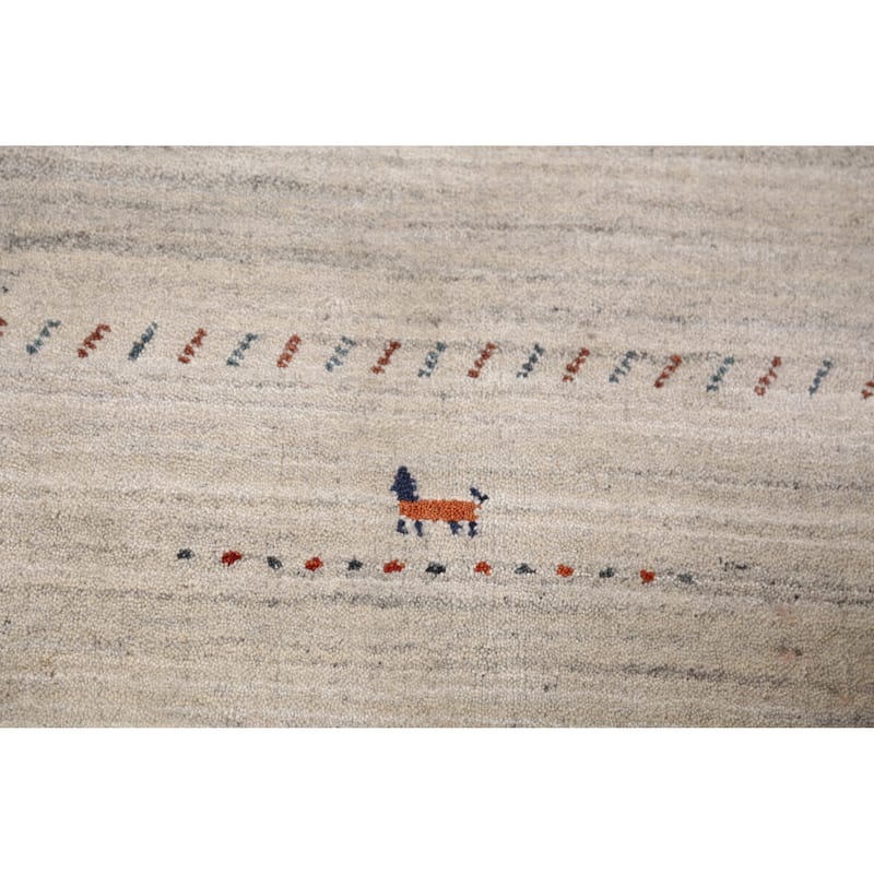 Animals Gabbeh Indian Area Rug Handmade Wool Carpet - 5'1" x 7'9"