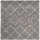 preview thumbnail 44 of 154, SAFAVIEH Arizona Shag Nevada 1.2-inch Thick Rug 6'7" Square - Grey/Ivory