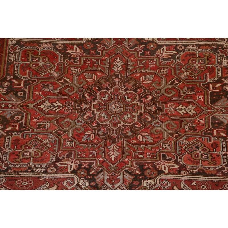 Vintage Traditional Geometric Persian Heriz Area Rug Wool Hand-knotted - 8'9" x 10'11"