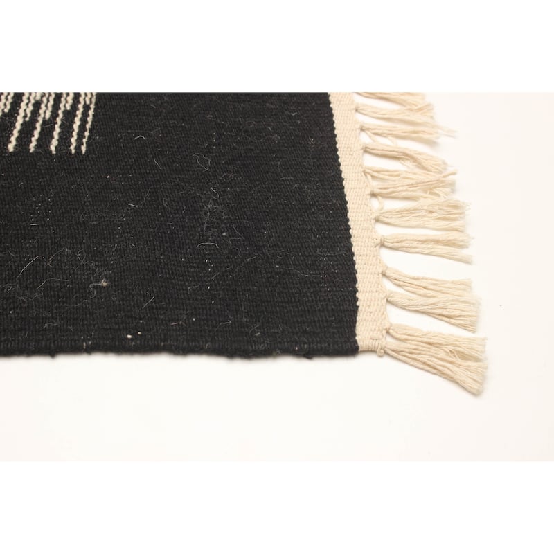 ECARPETGALLERY Flat-Weave Ankara FW Cream Wool Kilim - 5'1 x 7'6