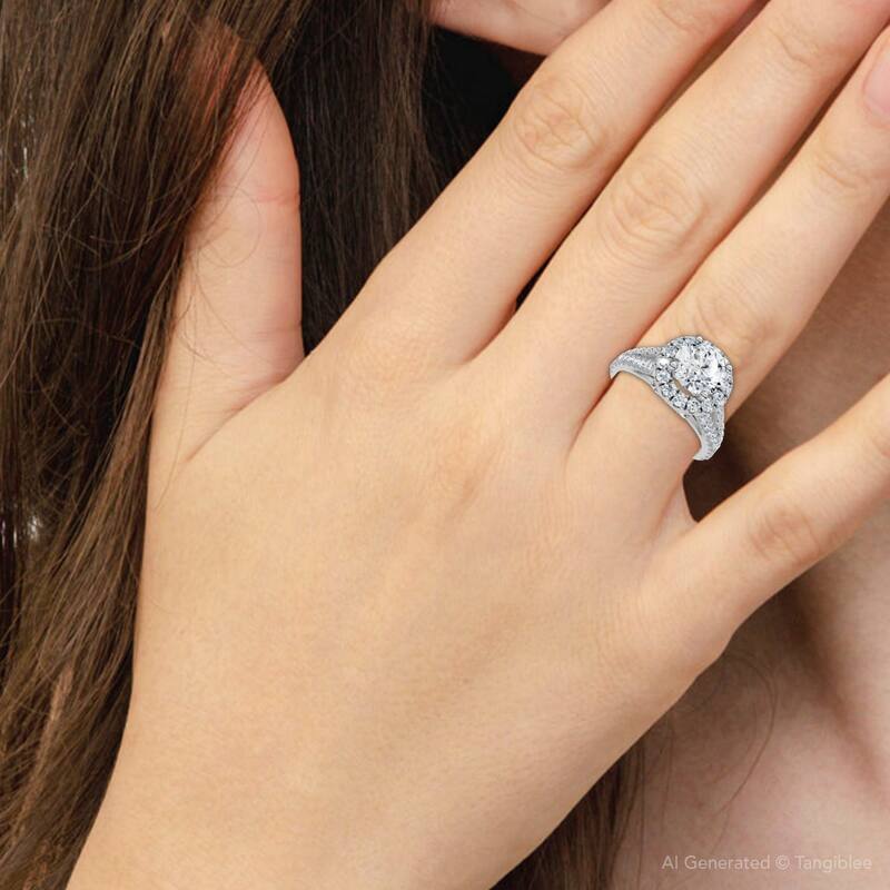Certified 1.5ct Hidden "N" Initial Diamond Engagement Ring Gold Lab Grown