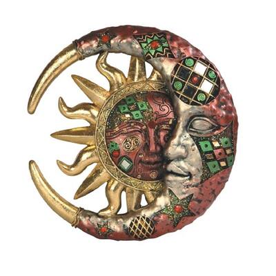 Q-Max 8"H Mosaic Sun and Moon Celestial Wall Decor Home Decoration
