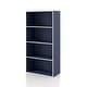 preview thumbnail 127 of 202, DH BASIC Modern Wood Customizable Stackable Storage Organizer - Cube Shelves, Drawer Cabinet, Bookcase with Doors by Denhour 4-Tier - Steel Blue