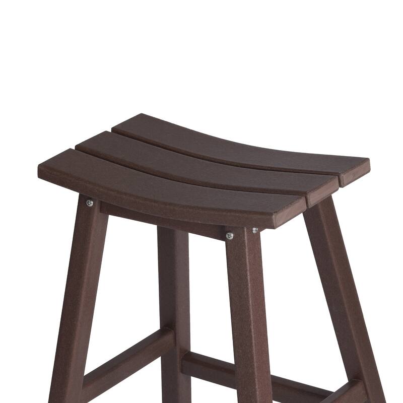 Laguna Hdpe All Weather Outdoor Patio 29" Saddle Seat Bar Stool (Set Of 3)