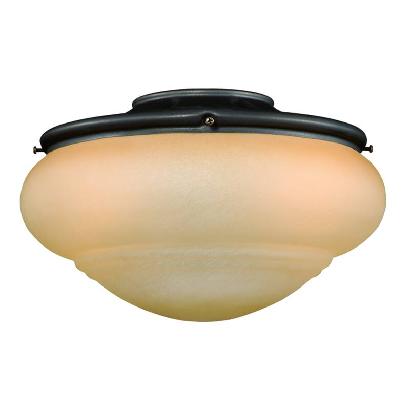 2 Light Bronze Ceiling Fan Light Kit with Pull Chain - Not Universal - 11.75-in W x 7-in H x 11.75-in D