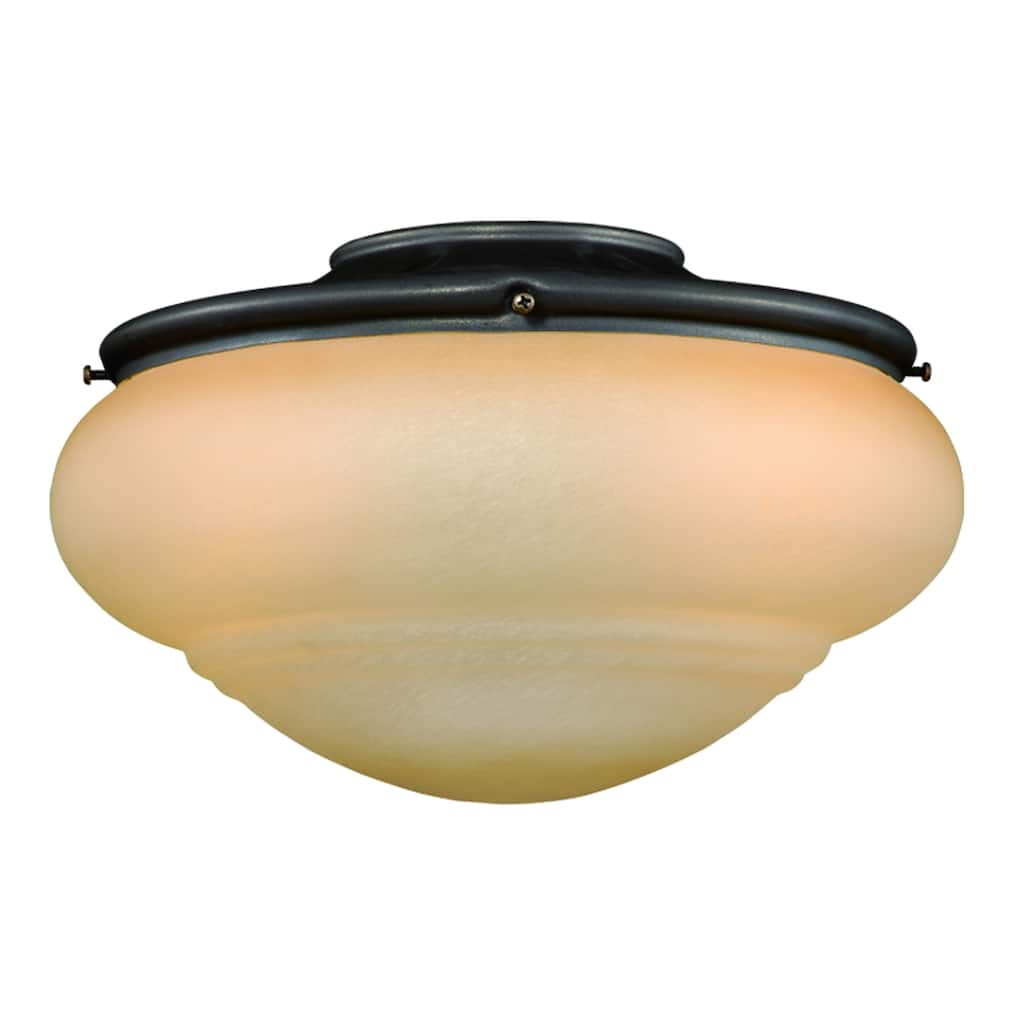 2 Light Bronze Ceiling Fan Light Kit with Pull Chain - Not Universal - 11.75-in W x 7-in H x 11.75-in D