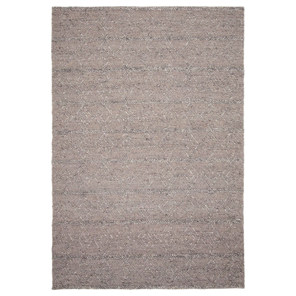 ECARPETGALLERY Braid weave Sienna Grey Wool Rug - 6'0 x 8'9