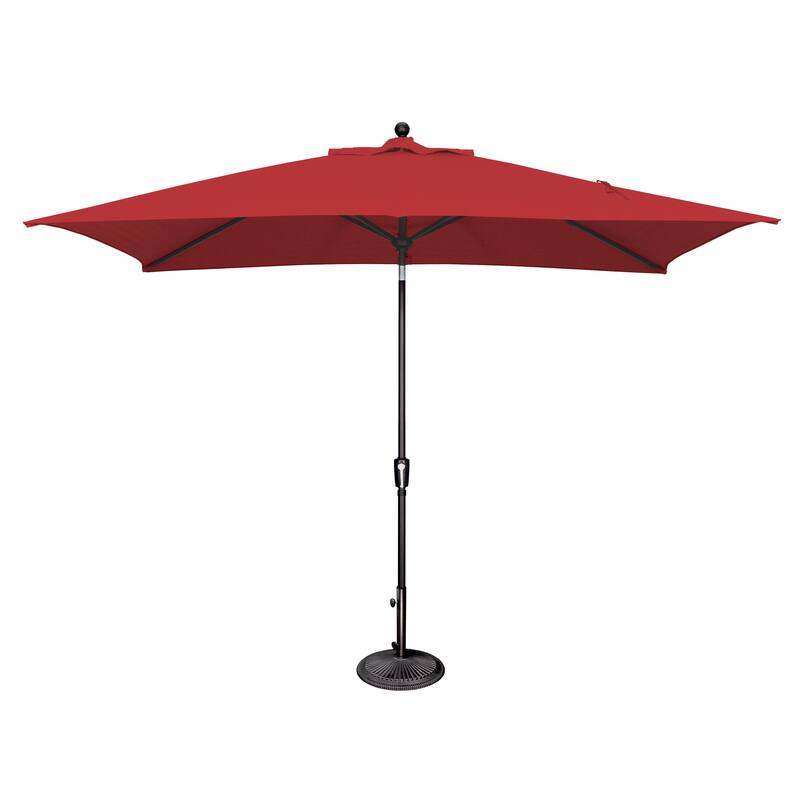 SimplyShade Catalina Rectangle Black Push Button Tilt Umbrella - Jockey Red