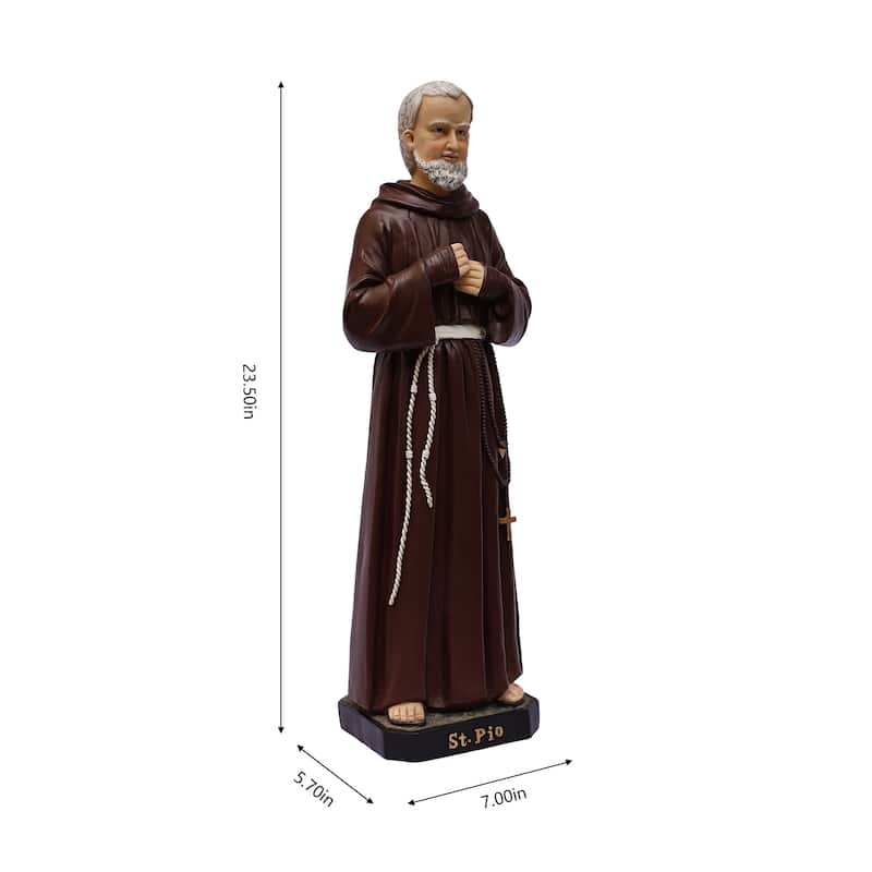 Saint Padre Pio Outdoor Garden Statue - 24"