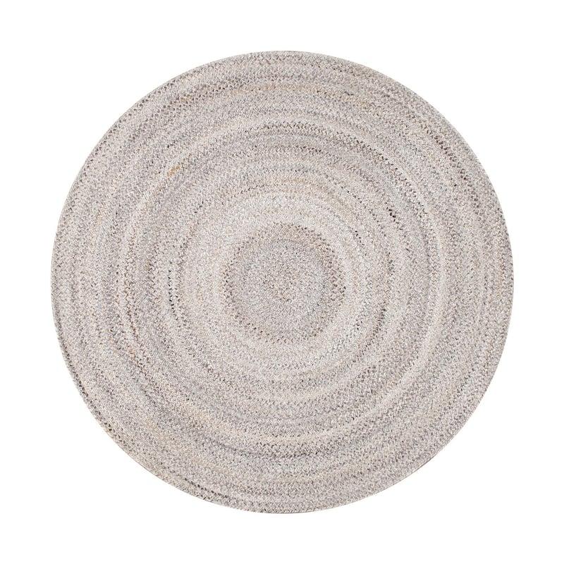 Pasargad Home Lagos Braided Indoor/Outdoor Area Rug - 6' 0" X 6' 0" - Grey