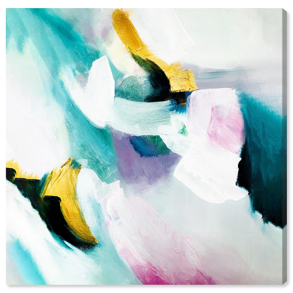 Art Remedy Still Violas Gallery Wrapped Blue Abstract 1 Piece Canvas Wall Art