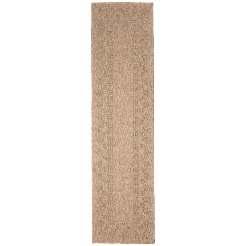 Liora Manne Sahara Block Print Border Indoor/Outdoor Rug - 1'11" x 7'6" - Green