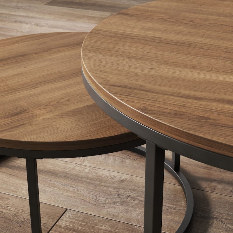 Nathan James Stella Round Nesting Coffee Table Set of 2