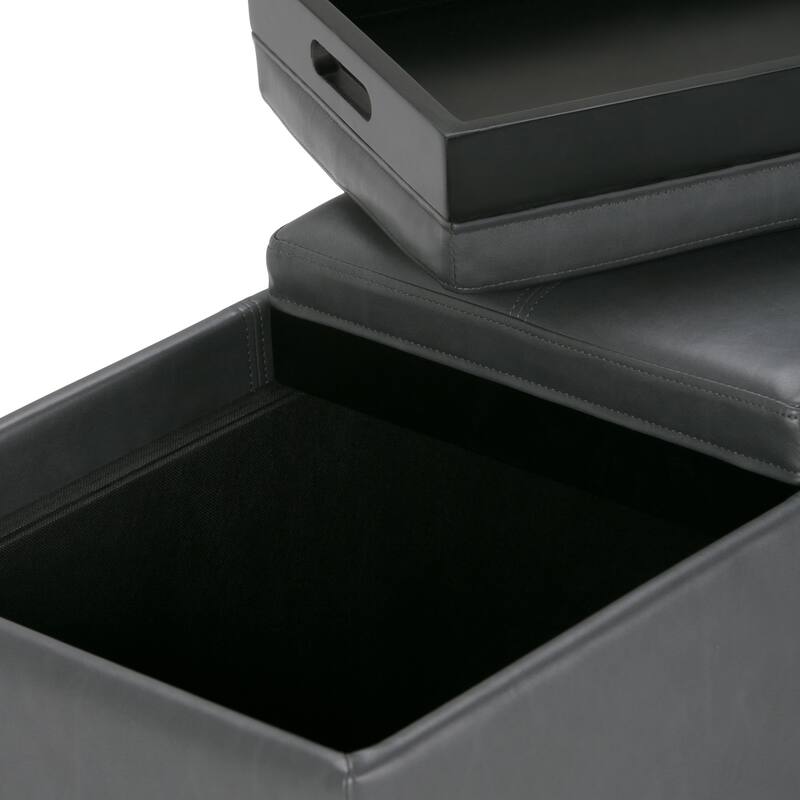 WYNDENHALL Franklin 42-in. Wide Contemporary Rectangular Storage Ottoman