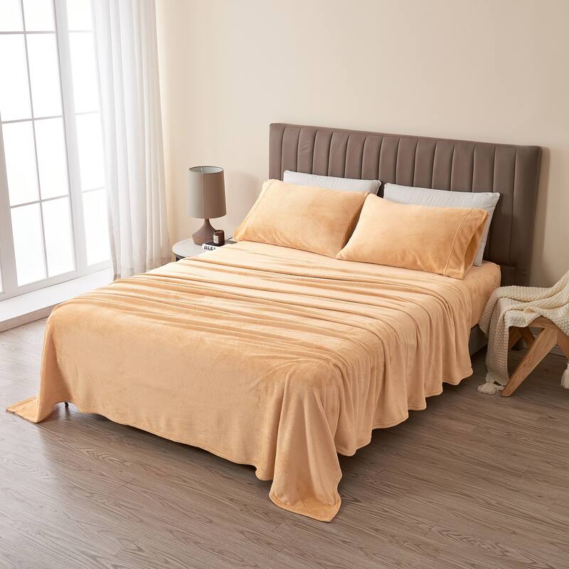 Linery & Co. Ultra Soft & Cozy Velvet Plush Fleece Printed Sheet Set