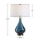 preview thumbnail 3 of 4, Glass Vase Style Table Lamp with Tapered Shade - 27.75" - Blue