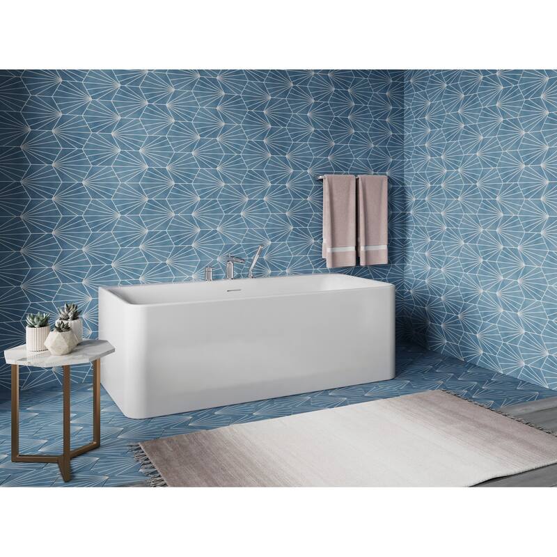 Sterling Unwind 67" Free Standing Acrylic Soaking Tub with Center