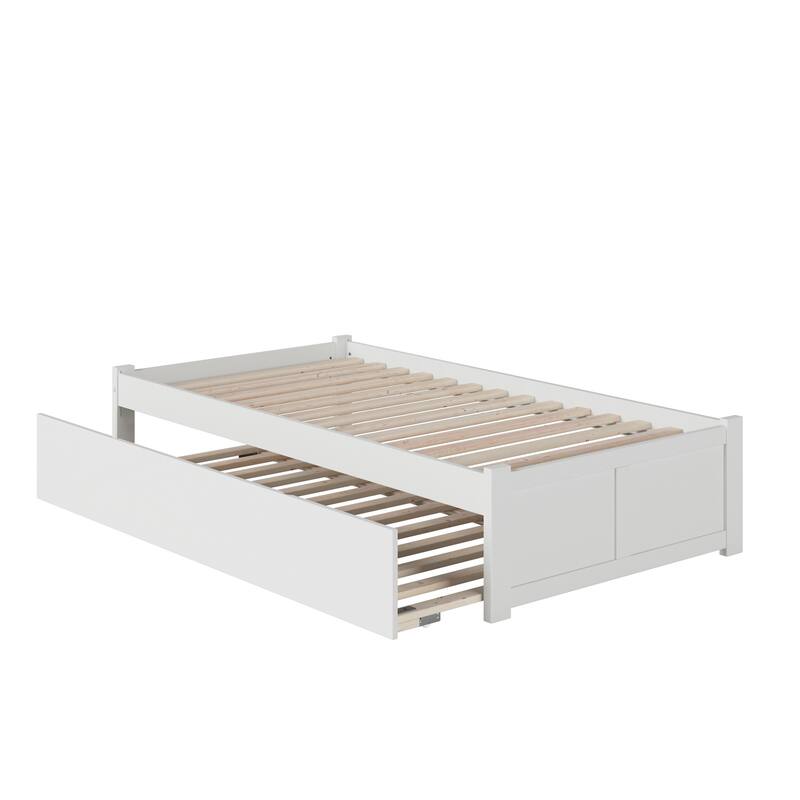 Concord Platform Bed with Footboard and Twin Trundle Bed