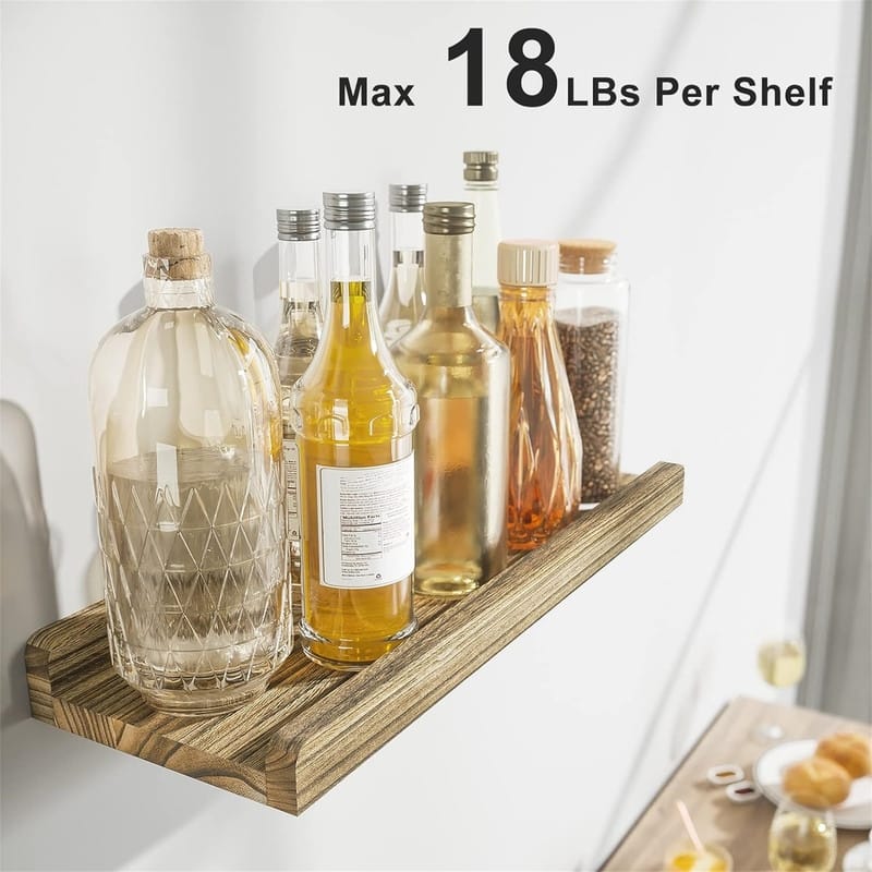 Floating Shelves Wall Mounted Set of 2 17 Inch - 17.2"D x 6.9"W x 2"H