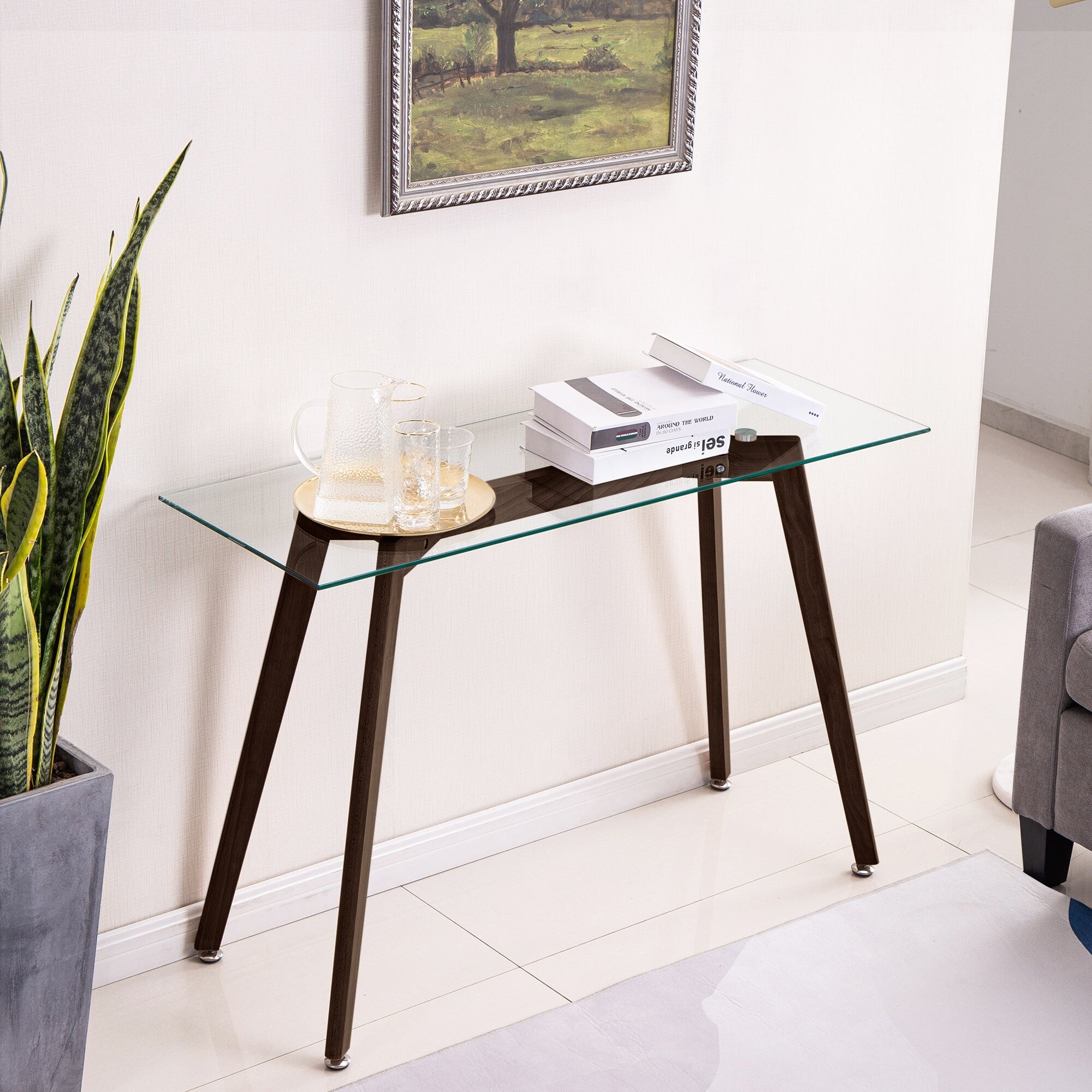 Small glass desk shop table