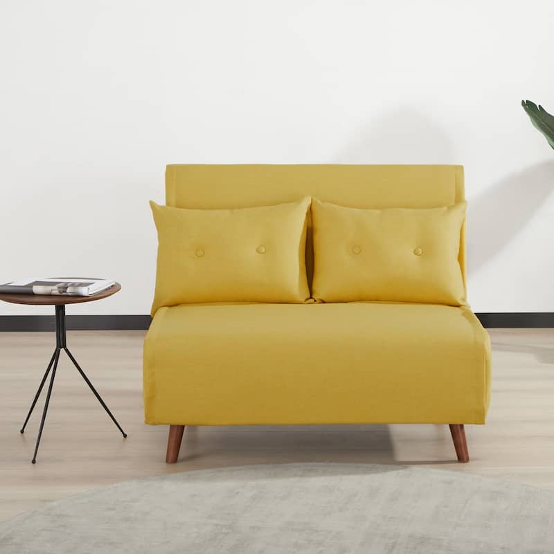 Haru 40" Convertible Lounge/ Sleeper Chair - Linen Yellow