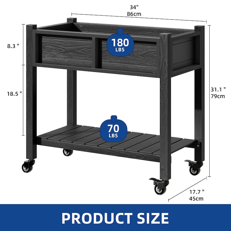 Moasis Poly Wood Raised Garden Bed Planter Box Stand for Backyard Patio Balcony