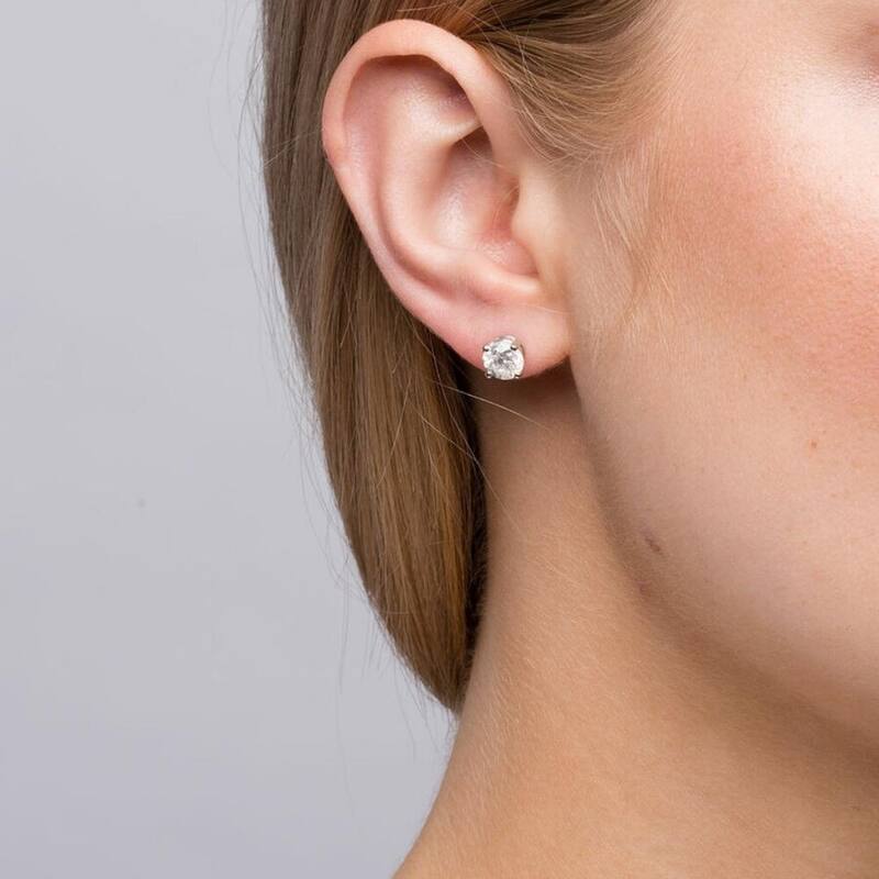 Platinum 2 Ct T.W. Certified Lab Grown Diamond Studs Screw Backs